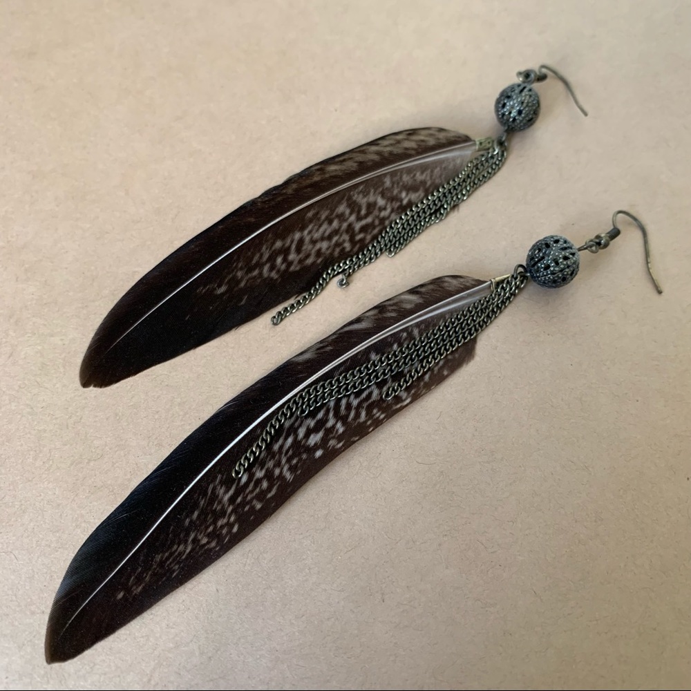 Feather Drop Earrings - image 5
